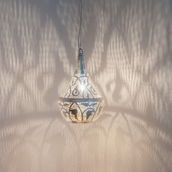 Small Silver Moroccan Glass Lantern